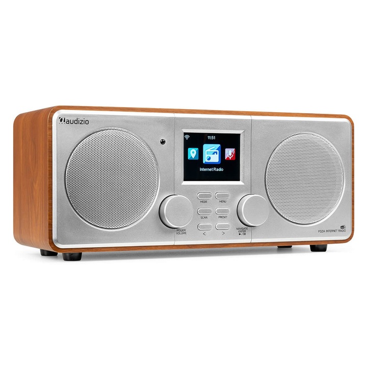 Radio internet, 50W, Bluetooth/USB/FM/DAB+/Wi-Fi, argintiu, Audizio FOZA