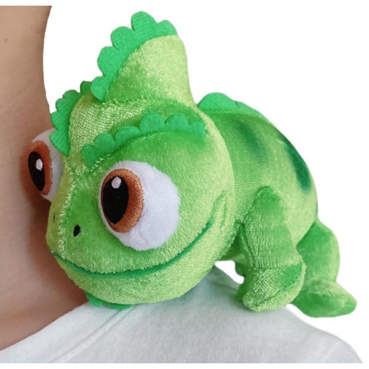 Plüssjáték, kaméleon, zöld