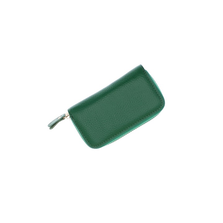 Port chei, unisex, Buticcochet, din piele naturala, 6.5x11.5 cm, Verde - PR1106