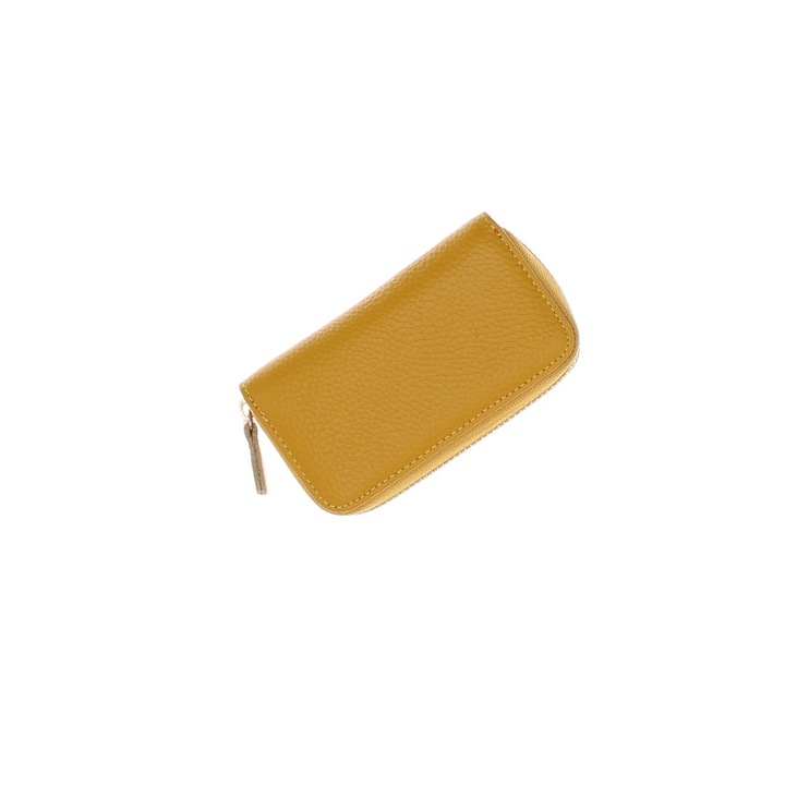 Port chei, unisex, Buticcochet, din piele naturala, 6.5x11.5 cm, Galben - PR1105
