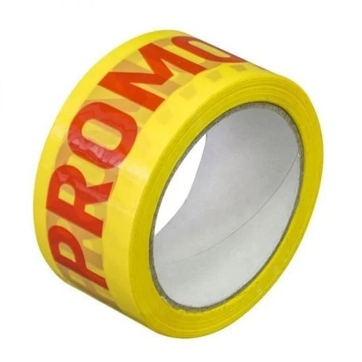 Banda Adeziva PROMOTIE, Low Noise, 48mm/60 Metri, Acril, Galben/Rosu