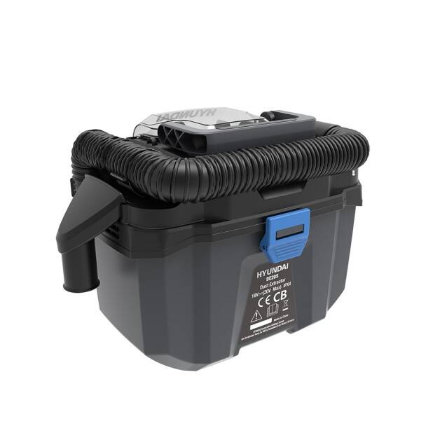 Aspirator Industrial Umed / Uscat fara Sac Hyundai DE20S - SOLO pe Acumulator 20V Rezervor 10L Filtru HEPA Negru/Albastru