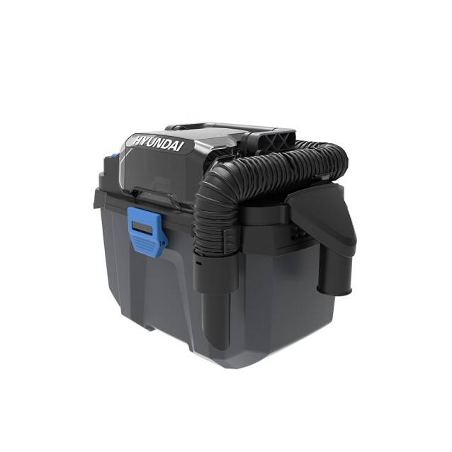 Aspirator Industrial Umed / Uscat fara Sac Hyundai DE20S - SOLO pe Acumulator 20V Rezervor 10L Filtru HEPA Negru/Albastru