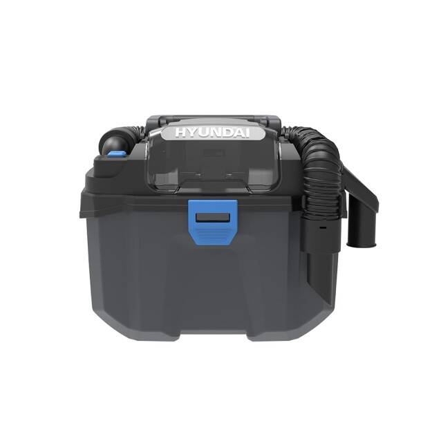Aspirator Industrial Umed / Uscat fara Sac Hyundai DE20S - SOLO pe Acumulator 20V Rezervor 10L Filtru HEPA Negru/Albastru
