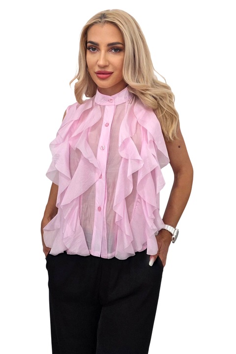 NIVA lyocell ujjatlan ing, fodros, rózsaszín, univerzális S/M méret, FashionForYou