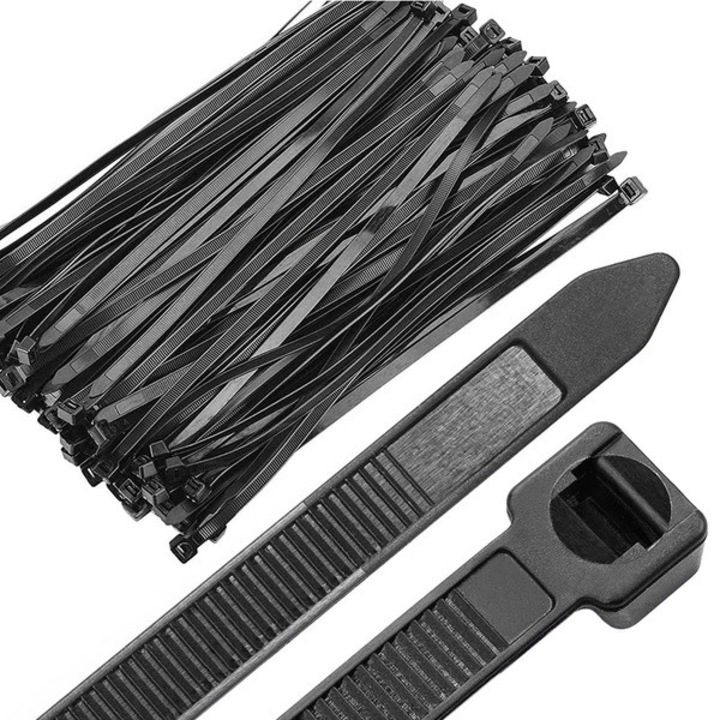 Set 100 buc Coliere (Soricei) de plastic negre, 3.6x200mm