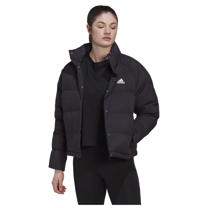 Jacheta sport, Adidas, Helionic Relax, croiala lejera, hidrofuga, 100% poliester reciclat