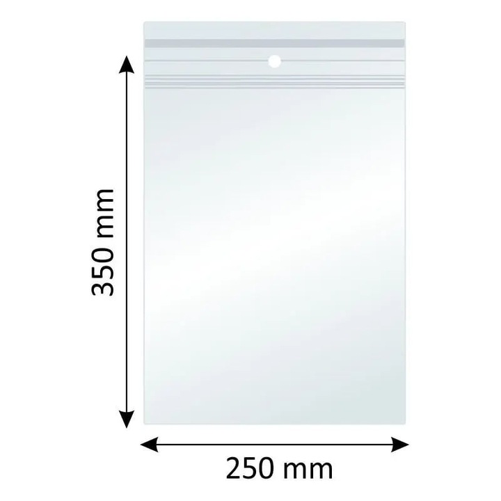Plicuri cu Fermoar Ziplock, Polietilena, 250x350mm, 40µm, 100Buc/Set