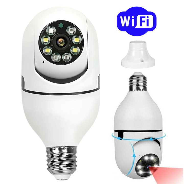 Camera supraveghere Juloria V380 Pro 2K WiFi, vedere nocturna HD, senzor miscare, audio bidirectional, stocare locala si cloud, control din aplicatie, monitorizare 24/7, instalare usoara, detectie inteligenta
