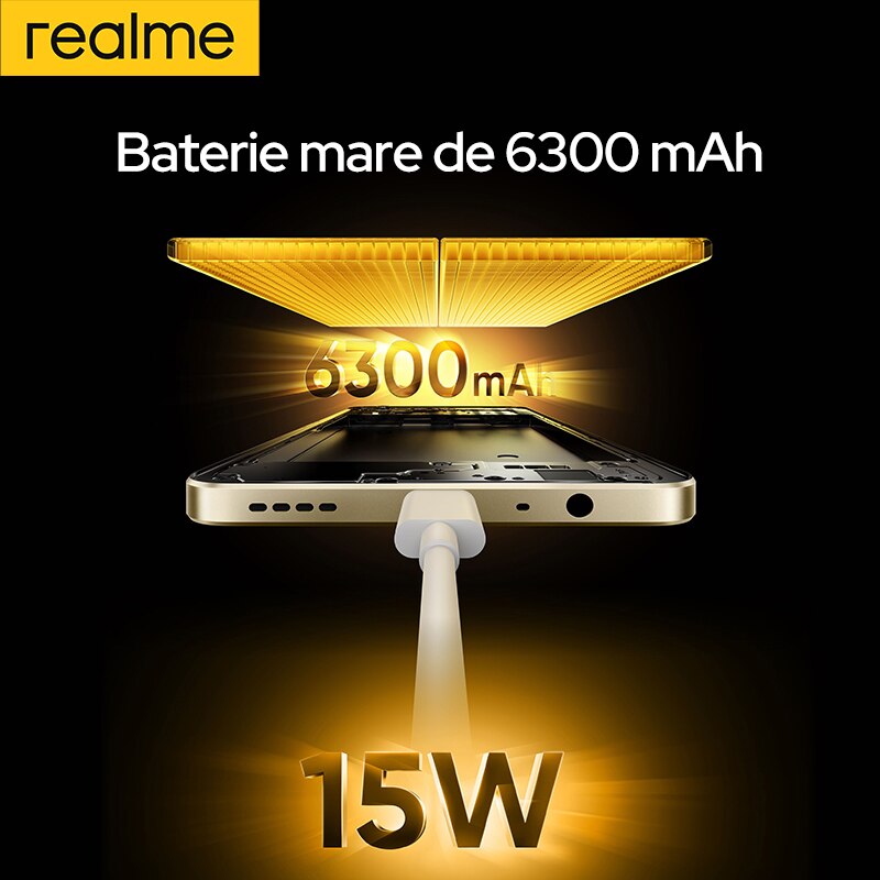 Telefon mobil realme Note 70T（4+256GB）: Ecran HD de 6.75 inch cu