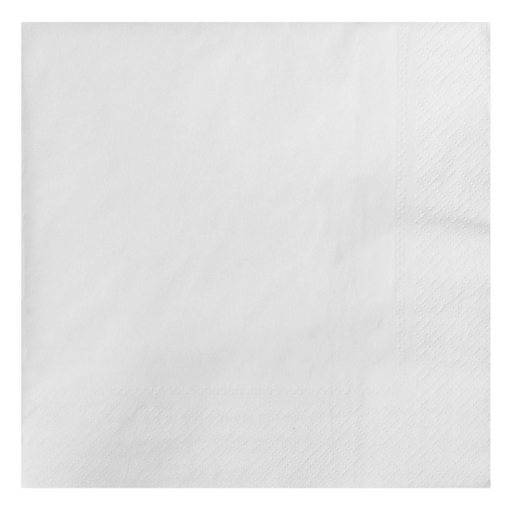 Servetele de masa cu 2 straturi albe 33x33cm - 100buc