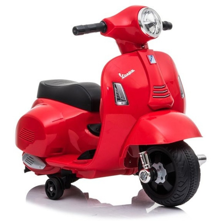 Scuter electric pentru copii LEAN Vespa GTS 300 Mini, rosu, 61x31x35cm, pentru copii peste 3 ani