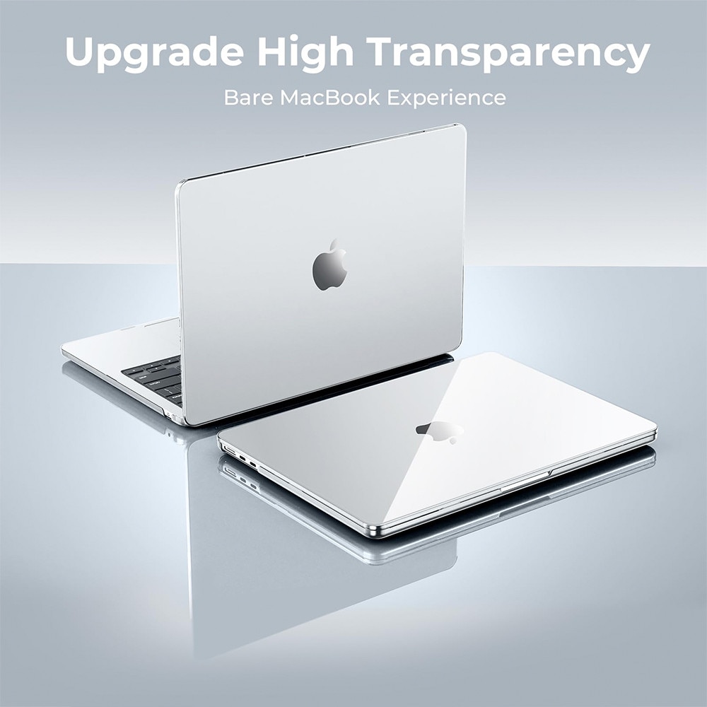 EXCITAT® Husa rigida mata compatibila cu MacBook Air 13.6" (A2681 / A3113 / A3240) – Carcasa cu textura anti-amprenta, folie de tastatura EU si protectie ecran, compatibila cu Touch ID, pentru M2 / M3 2022–2024, Gri