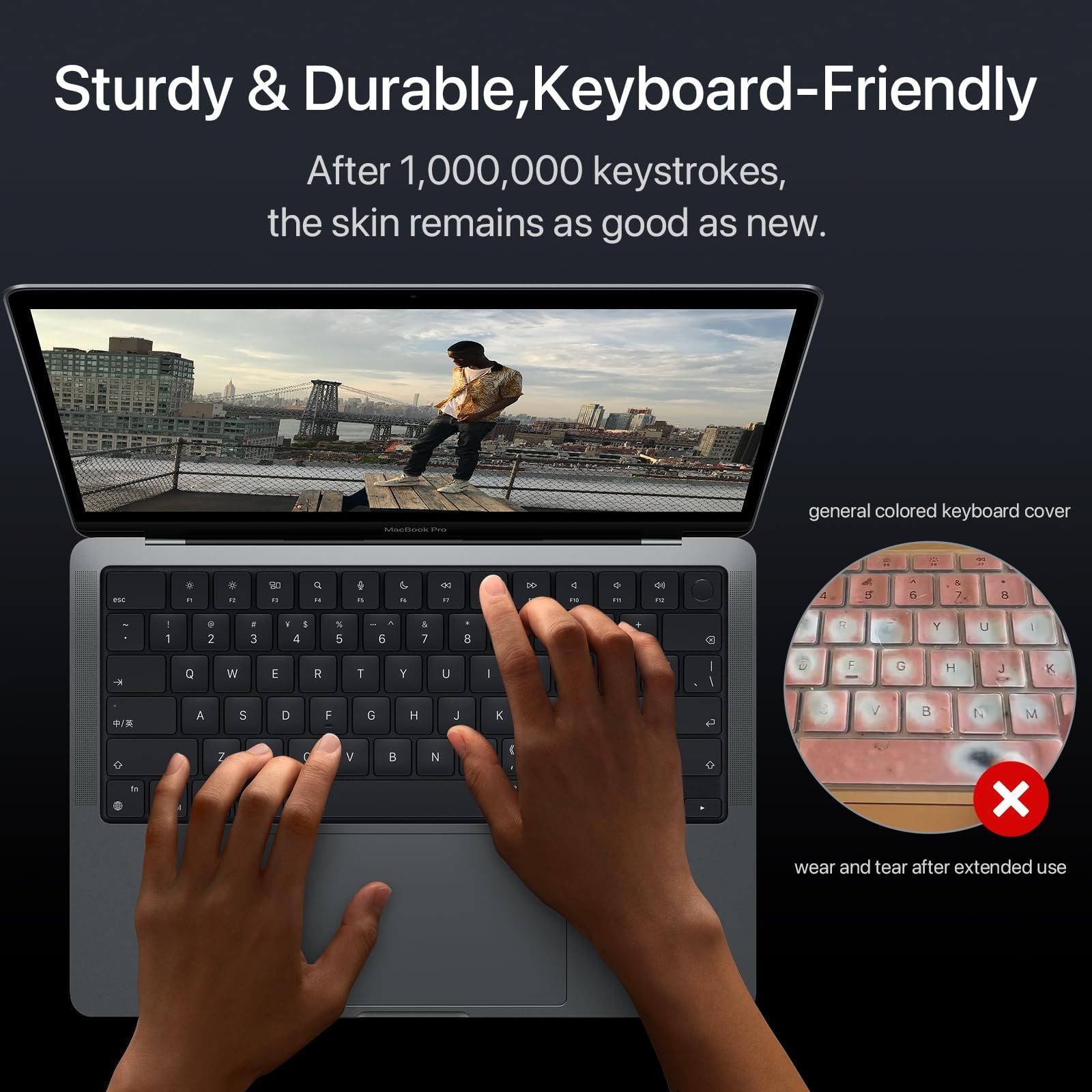EXCITAT® Husa rigida mata compatibila cu MacBook Air 13.6" (A2681 / A3113 / A3240) – Carcasa cu textura anti-amprenta, folie de tastatura EU si protectie ecran, compatibila cu Touch ID, pentru M2 / M3 2022–2024, Gri