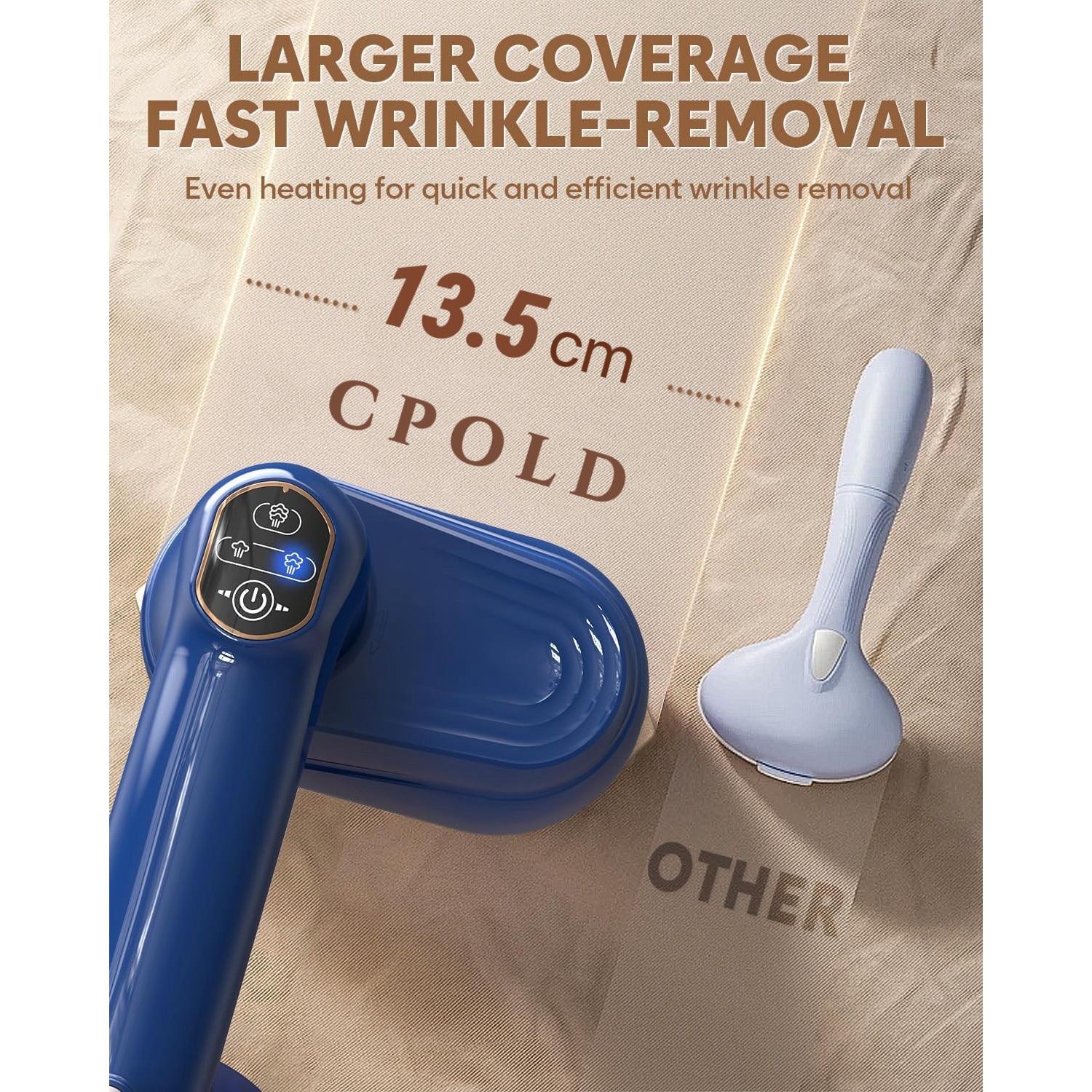 Aparat de calcat vertical portabil, Steamer de calatorie 2000W, debit de abur 22g/min, rezervor de apa 230ml, talpa metalica, cap reglabil 180°, calcare verticala si orizontala (2in1), -20sec Incalzire, 3 setari de abur, cu sac de depozitare .（albastru）
