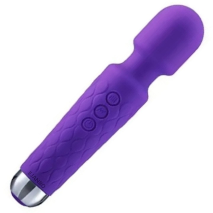 Aparat de masaj EJANBO, 8 niveluri de intensitate, waterproof, silicon, 205cm, Mov