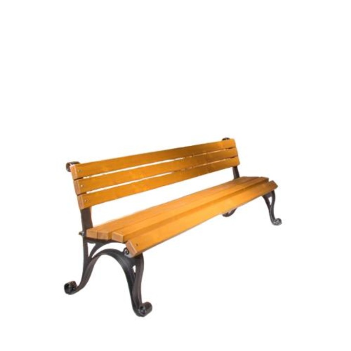 Banca de grădină StreetSmart Viena, 3 locuri, lemn lacuit și fontă, maro