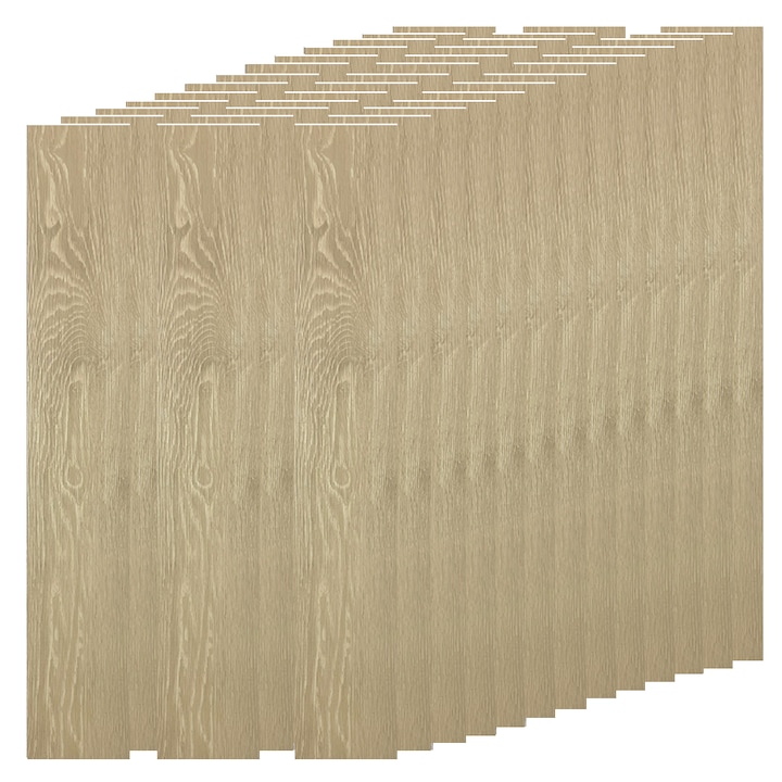 Комплект от 36 самозалепващи се подови плочки Teno, PVC, водоустойчиви, бежови, 91,44x15,24 см, 4,9 кв.м