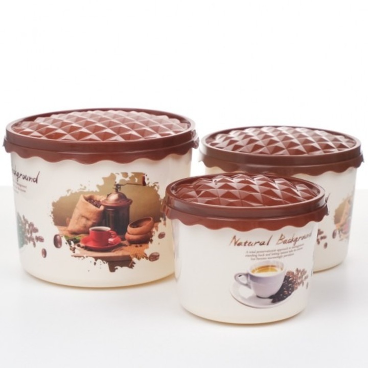 Set 3 Borcane pentru Condimente, 16x12x12 cm, Plastic