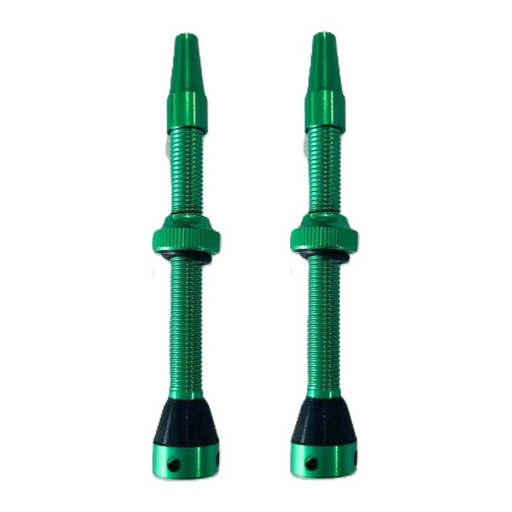 Valve Tubeless Presta (Set 2 buc), 44 mm cu 5 iesiri de aer, pentru Biciclete de Sosea, MTB, Cross country, Trail, Enduro, Downhill, Verde