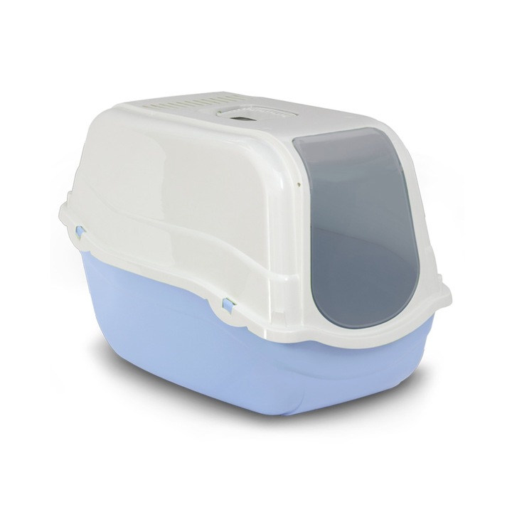 Litiera Acoperita pentru Pisici DESIGN, 57x39x41 cm, MPB ROMEO - cu Capac si Filtru Anti-Miros, Igiena si Spatiu Intim