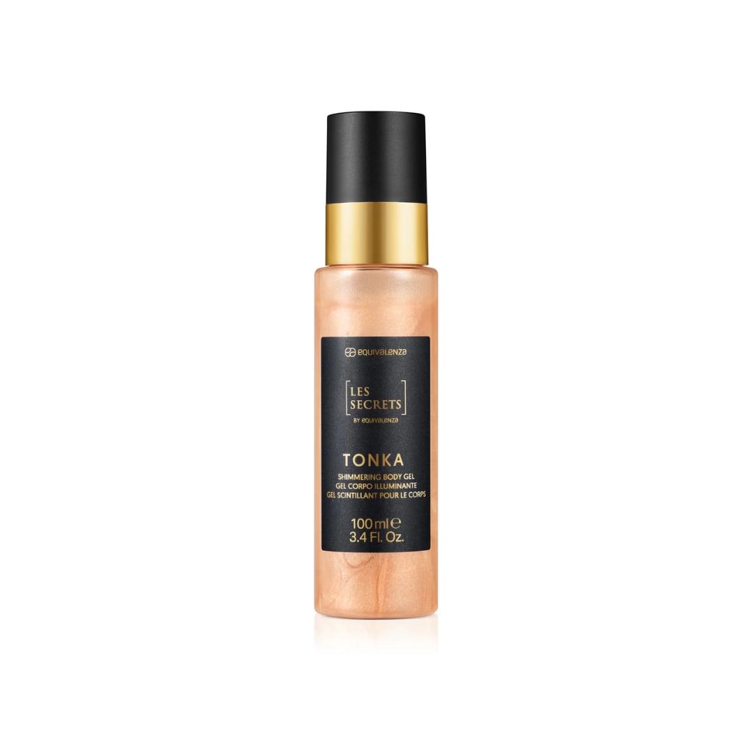 Gel iluminator Equivalenza pentru corp cu particule de sclipici Tonka Les Secrets, 100 ml