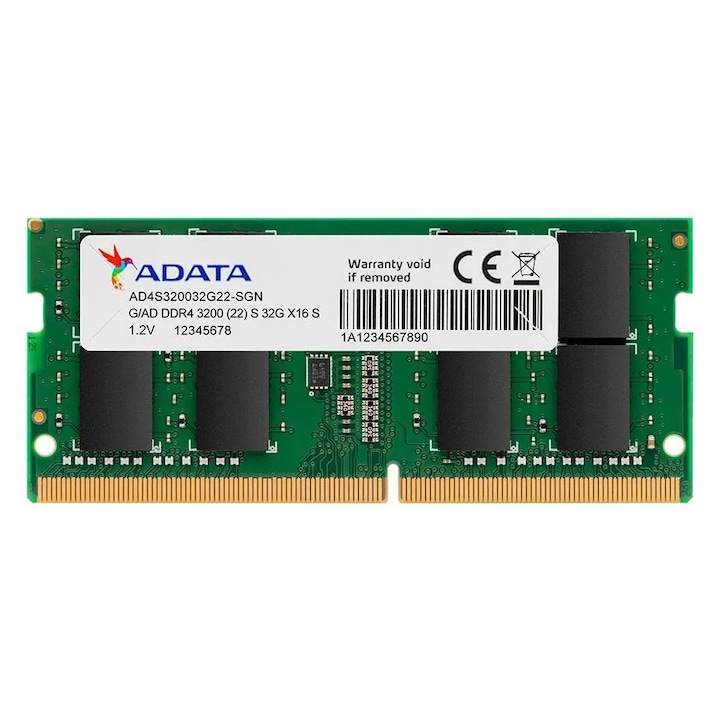 Memorie RAM ADATA, SODIMM, DDR4, 8GB, 3200MHz, CL19, 1.2V