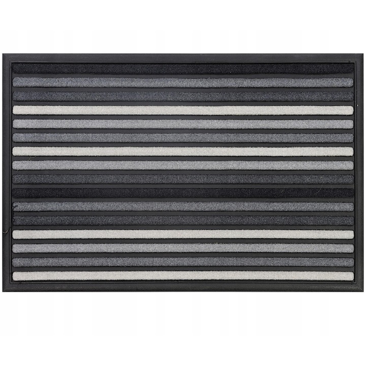 Covoras de intrare exterior, 45x75 cm, cauciuc gri, mare si antiderapant, ideal pentru usa de intrare, pantofi, terasa sau balcon, protectie eficienta impotriva murdariei