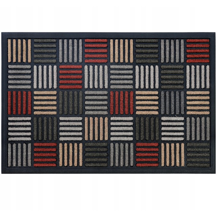 Covoras de intrare exterior, 45x75 cm, cauciuc rezistent, mare si antiderapant, ideal pentru pantofi, usa de intrare, balcon sau terasa, protectie eficienta impotriva murdariei