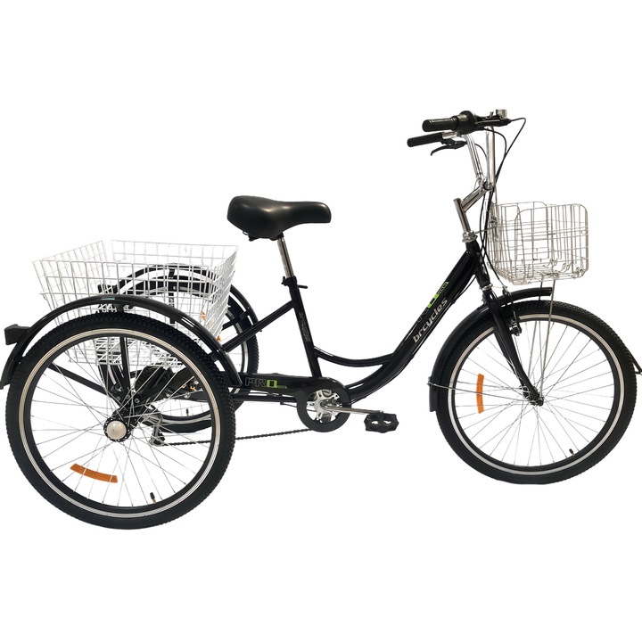 Tricicleta pt adults 24 inch cu cos Negru