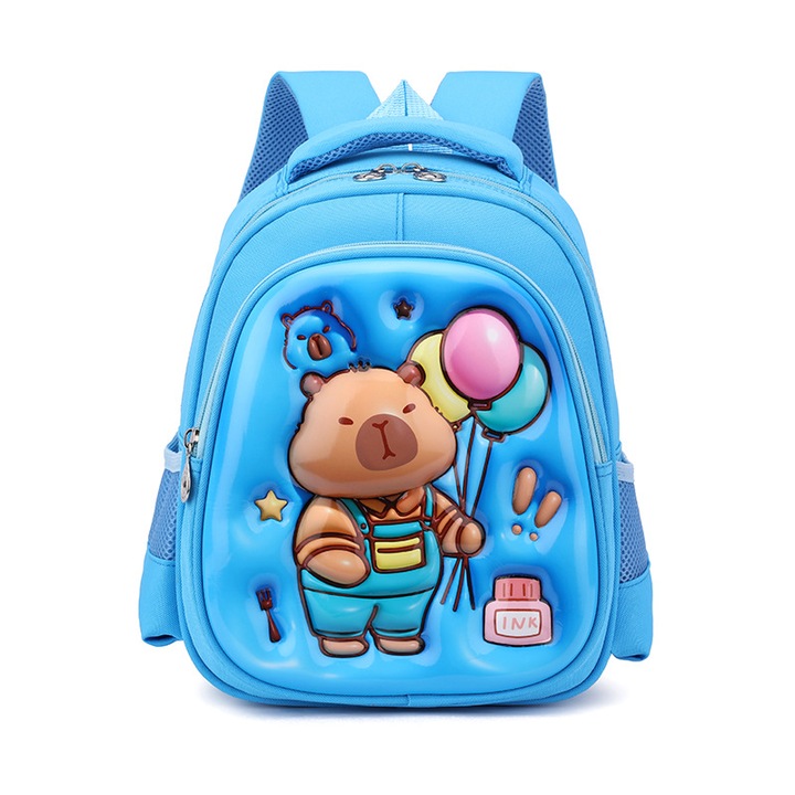 Ghiozdan scolar Capibara pentru elevi, rucsac, multicolor, 31x15x24cm, Bag-85