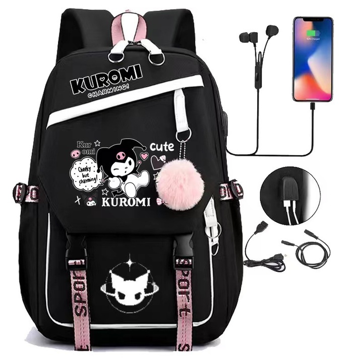 Rucsac pentru elevi, capacitate mare, negru, 47x30x19cm, Bag-13