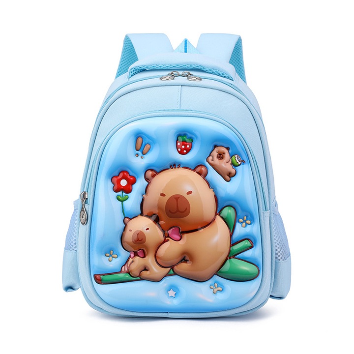 Ghiozdan scolar Capibara pentru elevi, rucsac, multicolor, 31x15x24cm, Bag-83