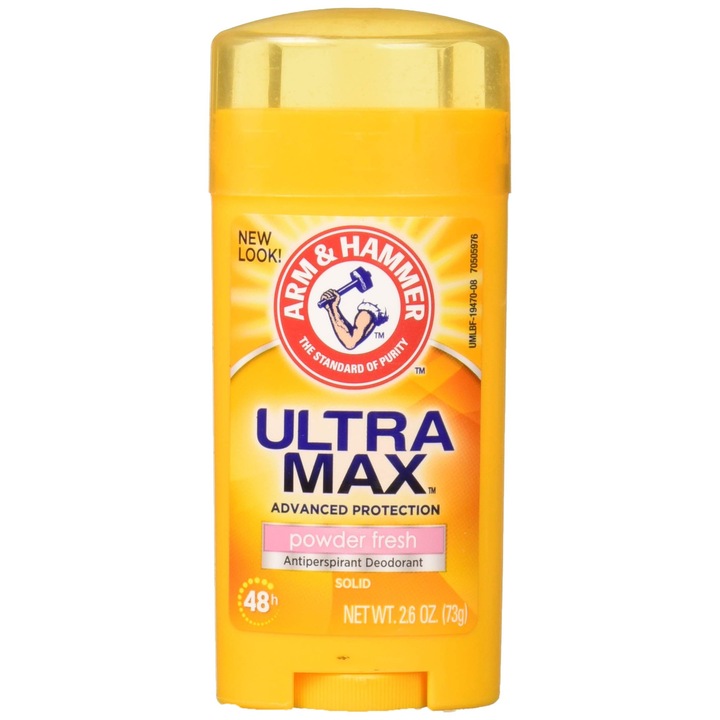 Дезодорант и антиперспирант Arm & Hammer Ultramax, свежа пудра, комплект 4 броя, 75 мл, унисекс