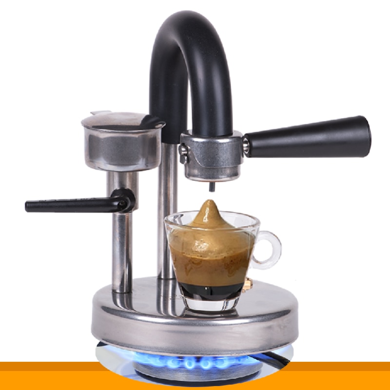 Aparat Portabil KAMIRA, Solutia inteligenta pentru un espresso autentic italian direct de pe aragaz, din Inox, Ideal pentru Acasa, Birou, Calatorii, Camping sau Picnic, Tip Espresso Manual