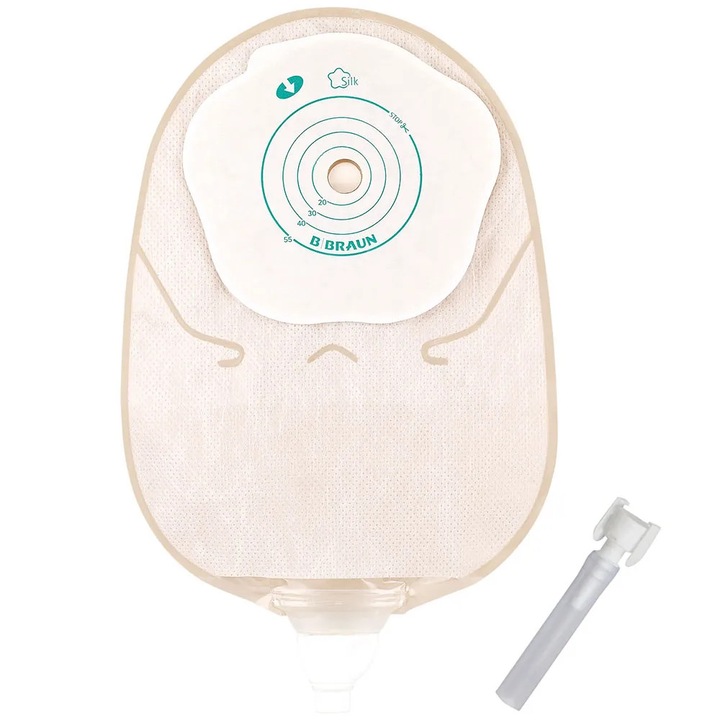 Pungi de urostomie unitare Flexima Uro Silk-BBraun, 15-55mm, cu evacuare, bej