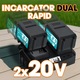 Fierastrau electric (Drujba) cu lant Herrgut, 2 x baterie 6000 mAh, 16 inch, motor fara perii, putere 1800W, fast charging, pe acumulator, cu sistem de lubrifiere, albastru/negru