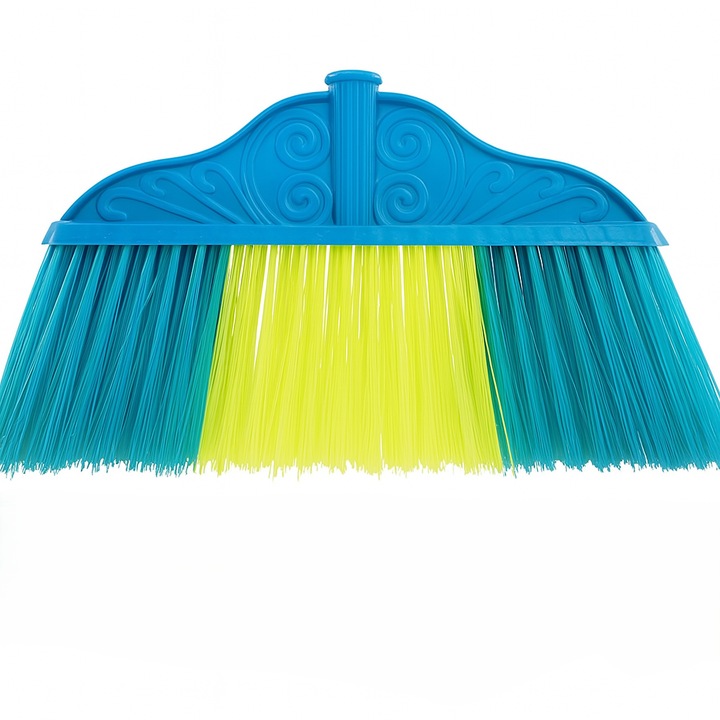 Професионална синьо-жълта глава за метла, ширина 40 см, устойчиви влакна 10 см, идеална за ефикасно почистване