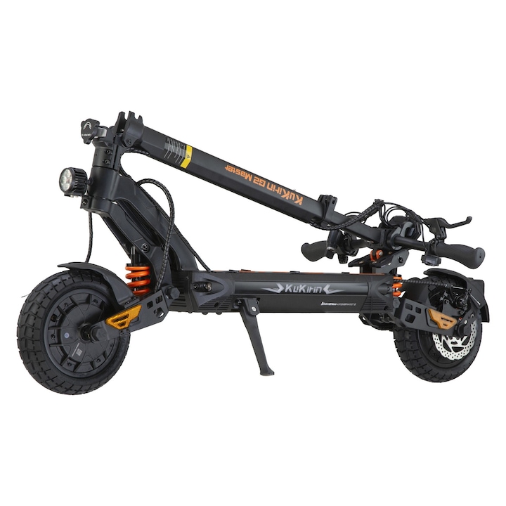 Електрическа тротинетка KuKirin G2 Master 2025, 2 мотора по 1000W, 52V 20.8Ah, 70 км автономия, максимална скорост 60 км/ч, 10" офроуд колела, дискови спирачки, хидравлично окачване