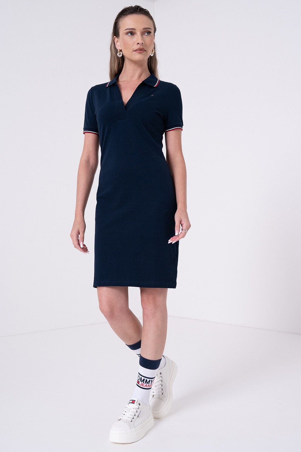 Tommy Hilfiger, Rochie polo mini, Bleumarin, M