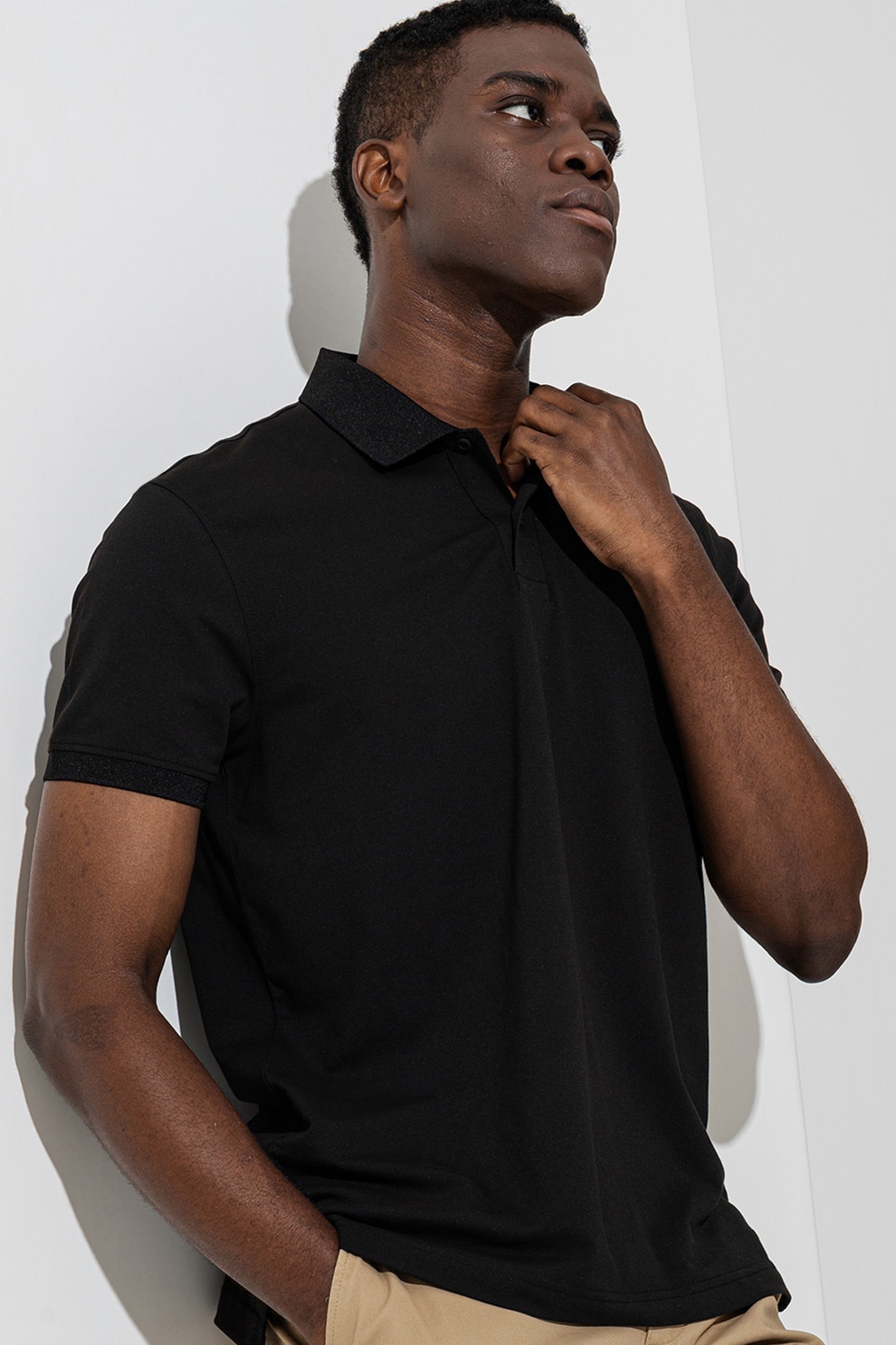 Tommy Hilfiger, Tricou polo regular fit, Negru, L