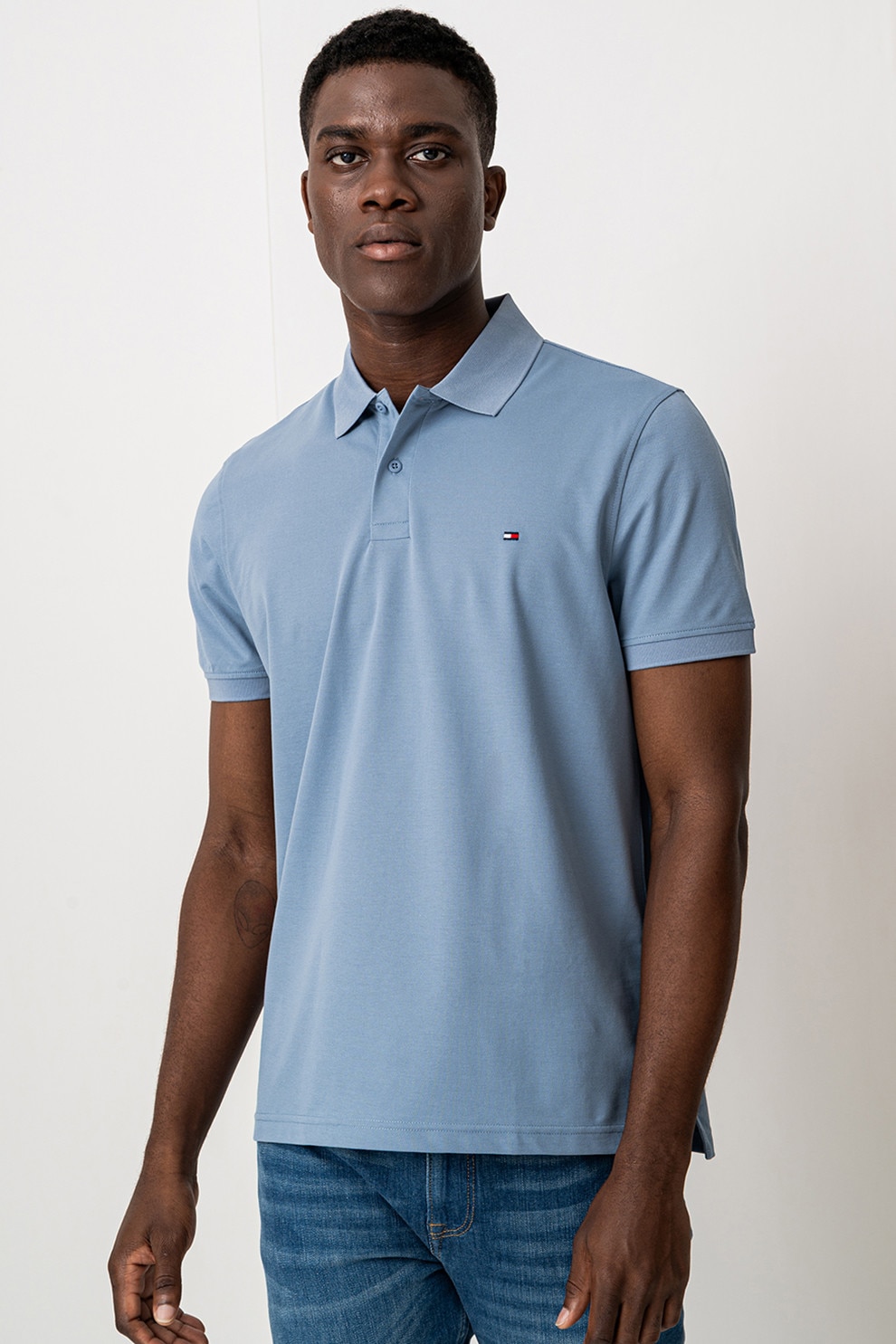 Tommy Hilfiger, Tricou polo regular fit, Albastru pastel, L