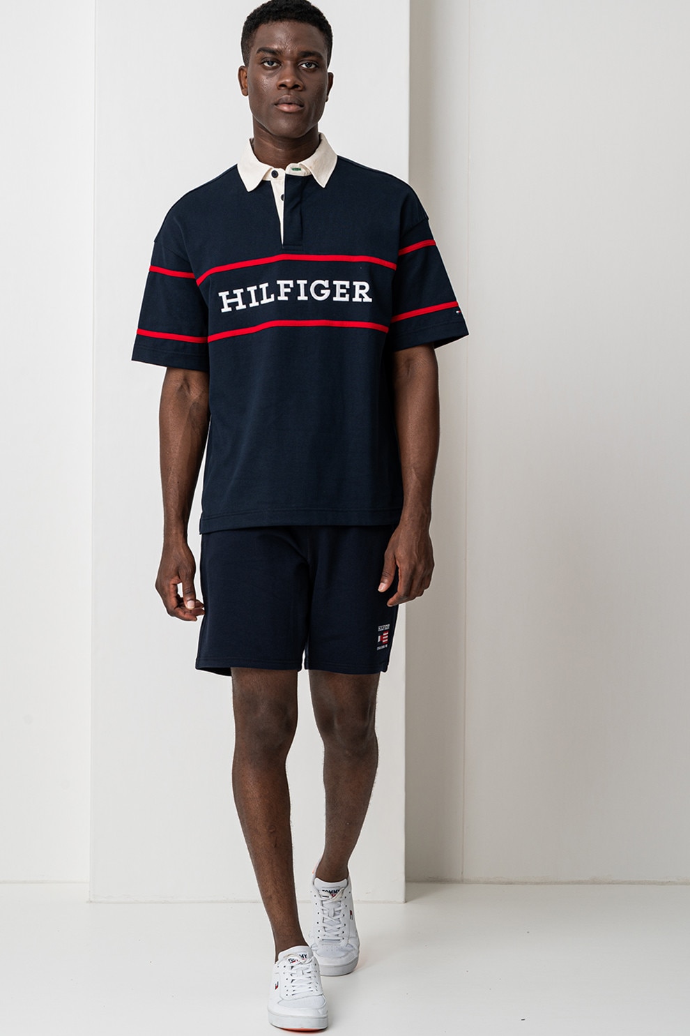 Tommy Hilfiger, Tricou polo regular-fit, Rosu, Bleumarin, M