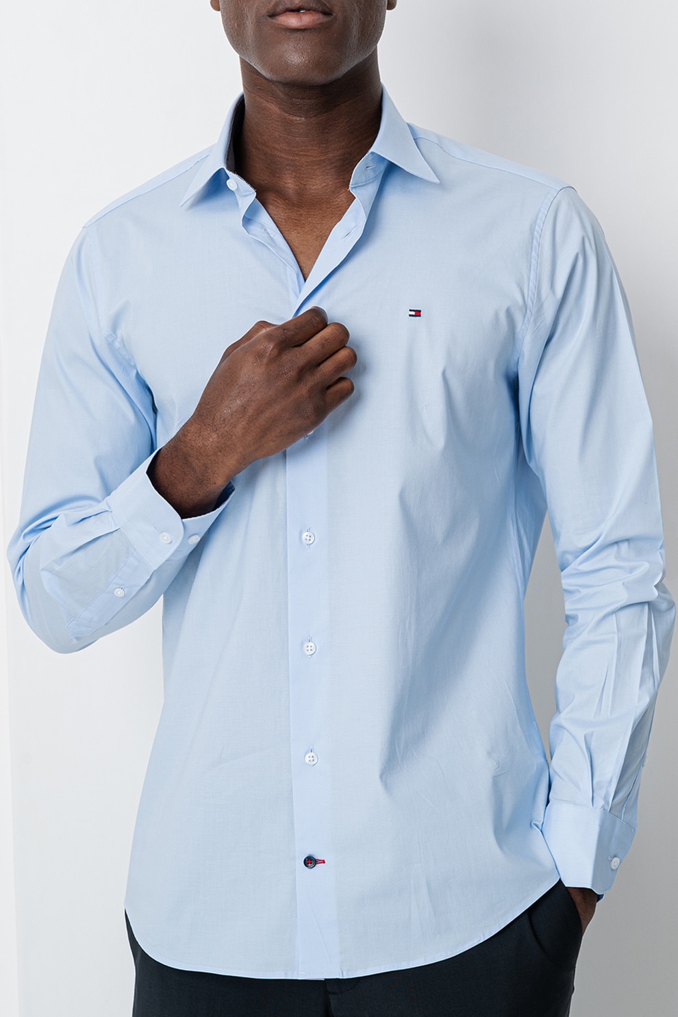 Tommy Hilfiger, Camasa regular-fit cu logo, Albastru pastel, 41-Long