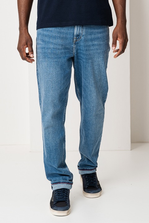 Tommy Hilfiger, Lefelé szűkülő farmernadrág öt zsebbel, Kék