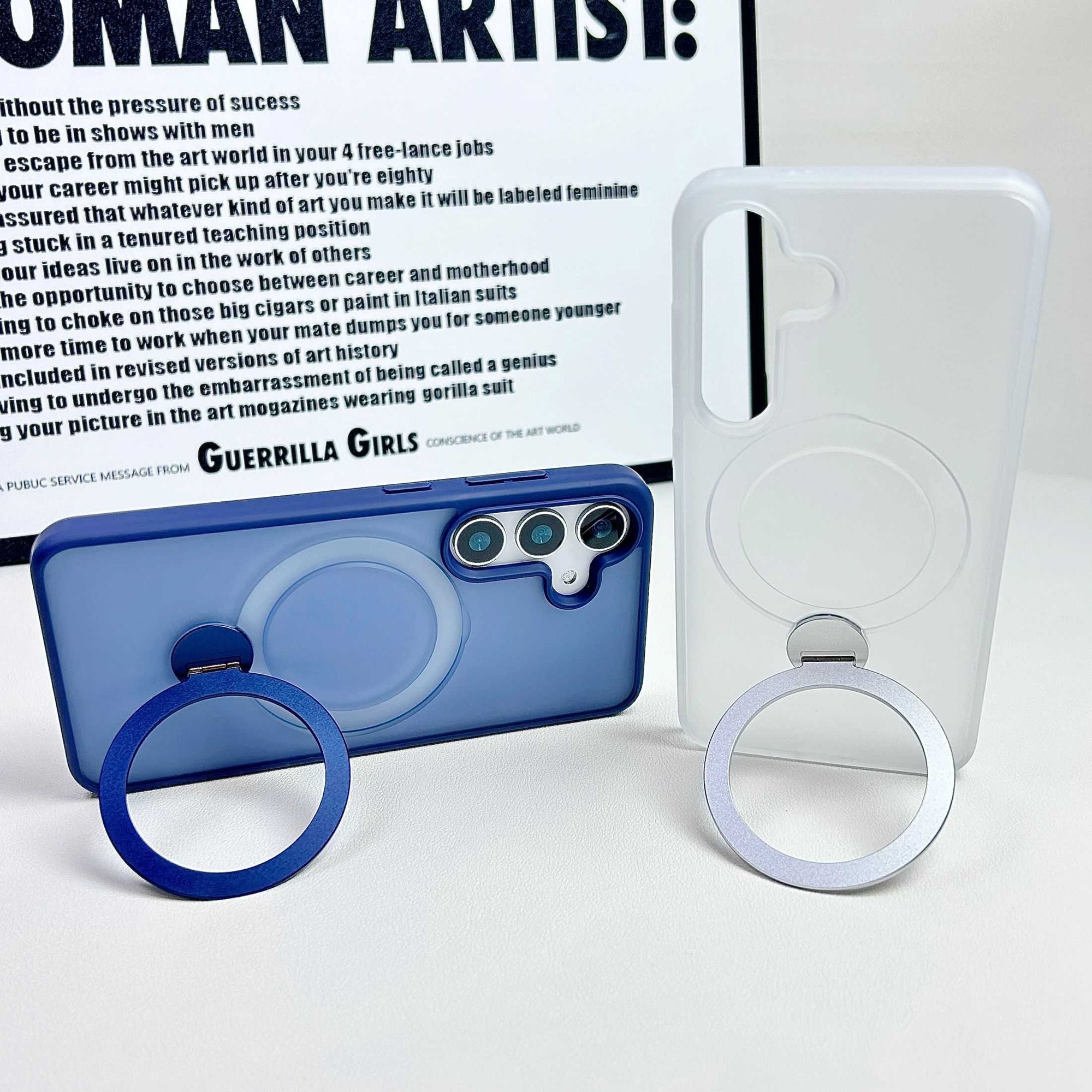 Husa pentru Samsung Galaxy S25 Ultra, Magnetic MagSafe, Suport Rotativ Magnetic 360, Albastru transparent