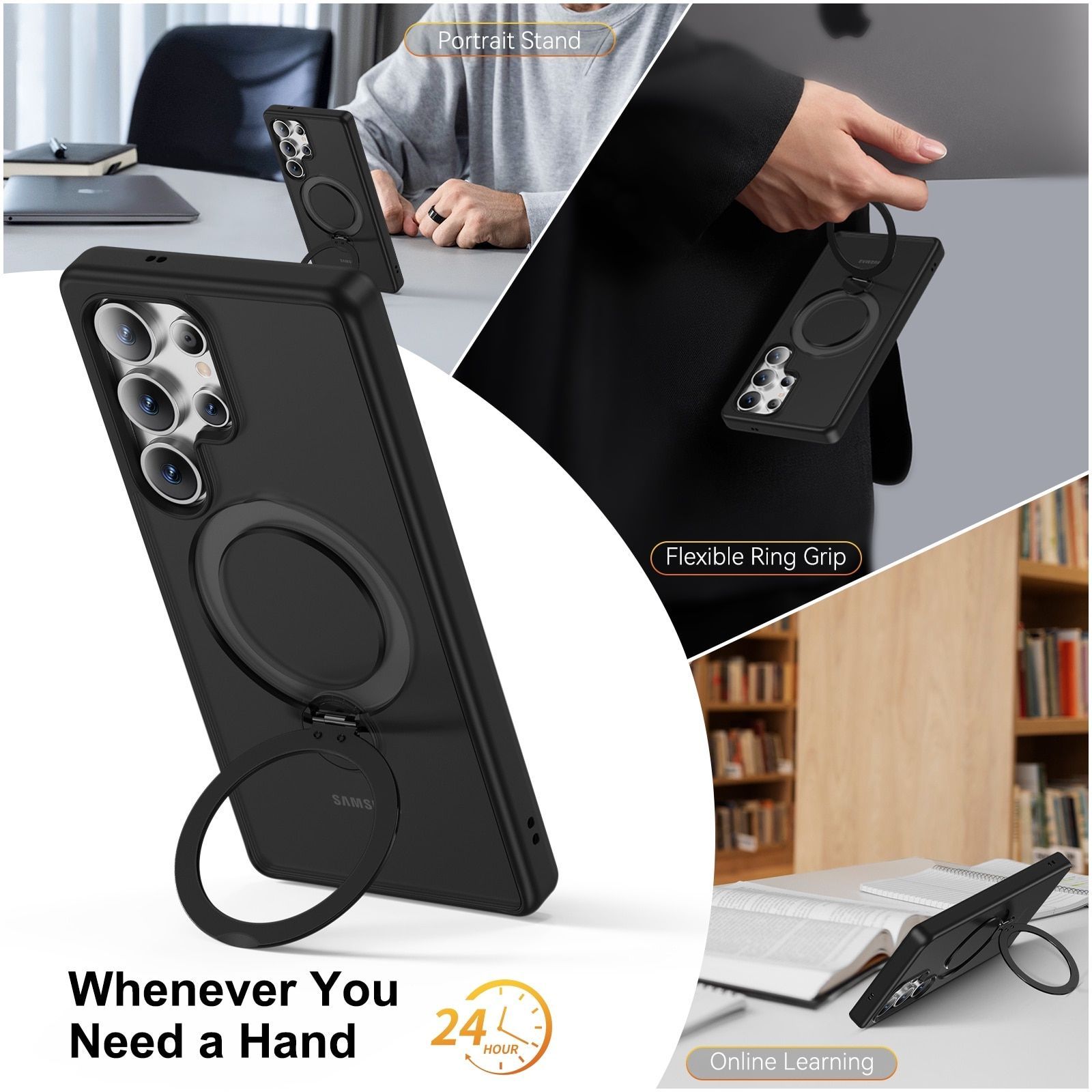 Husa pentru Samsung Galaxy S25 Ultra, Magnetic MagSafe, Suport Rotativ Magnetic 360, Albastru transparent