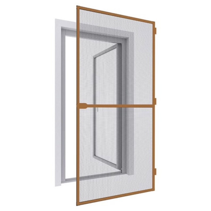 Plasa usa contra insectelor, 90x200 cm, pe balamale, Stejar Auriu, semi-asamblata SOLIDON