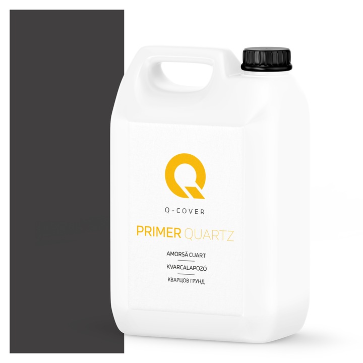 Amorsa cuart pentru tencuiala siliconica, Q-Cover, Negru F268, mat, aplicare usoara, aderenta ridicata la suport, interior/exterior, timp scurt de uscare, pe baza de lianti polimerici de inalta calitate, 3KG