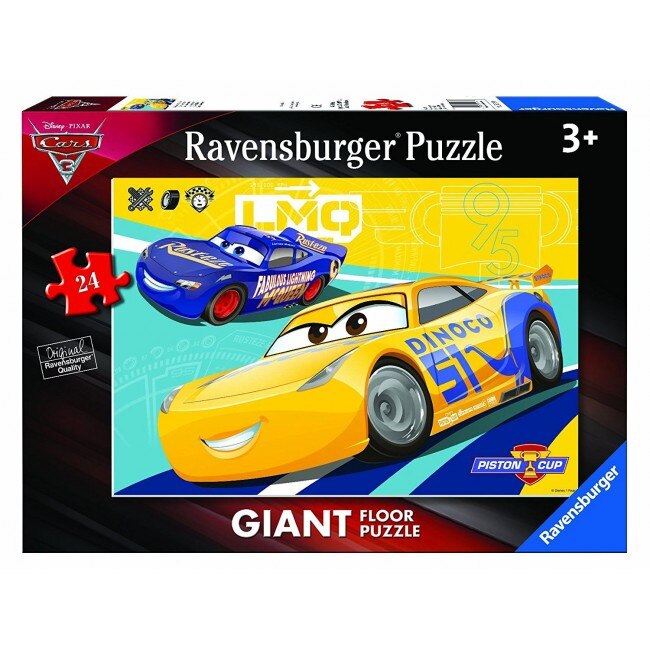 Puzzle Ravensburger podea - Disney Cars Piston Cup, 24 piese